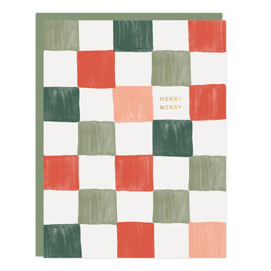 Merry Check Card Boxed Set of 6