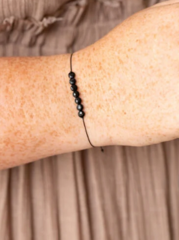 Black Onyx Hummingbird Bracelet for Stress Relief