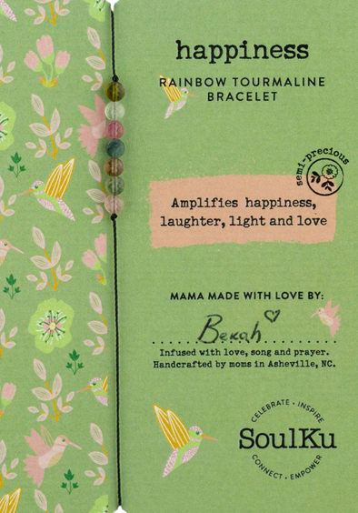 Rainbow Tourmaline Adjustable Bracelet for Happiness