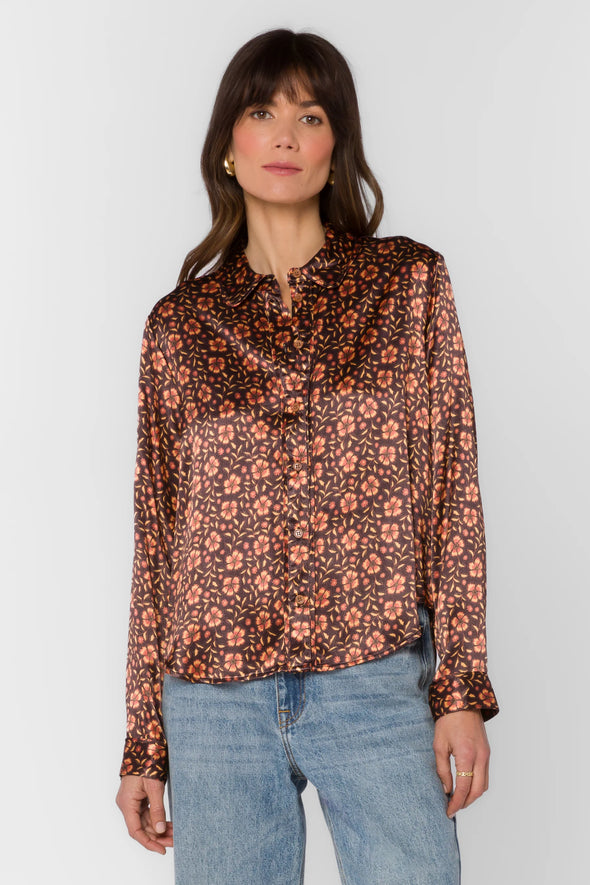 Holden Blouse in Brown Pansy