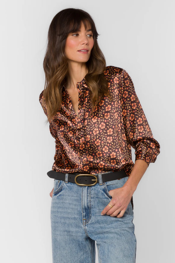 Holden Blouse in Brown Pansy