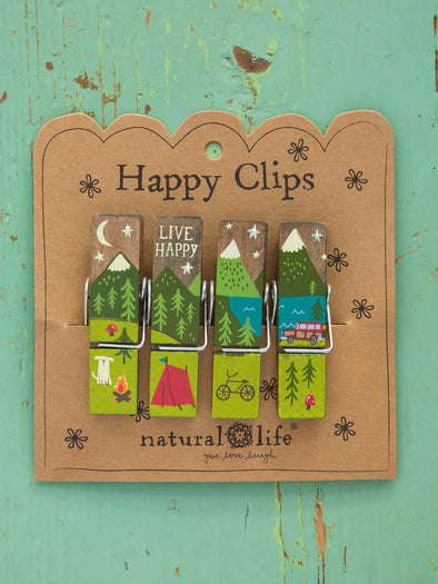 Happy Clips, Set of 4 in Live Happy Camper