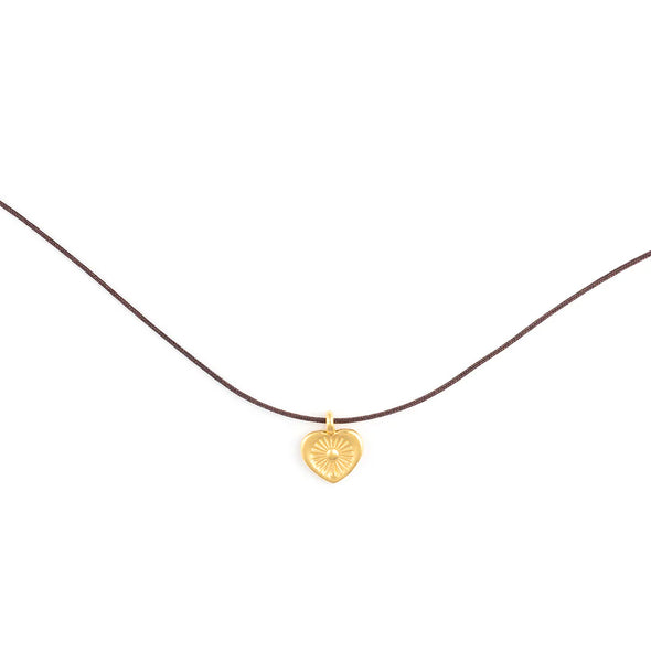 Heart Necklace in Espresso/Gold