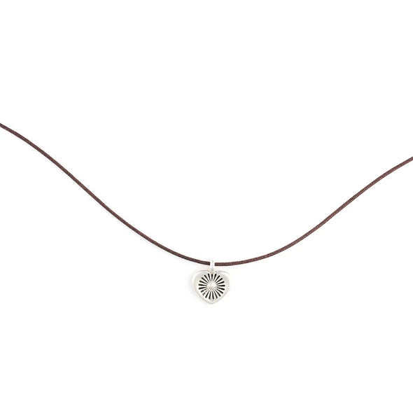 Happy Heart Necklace in Espresso/Silver