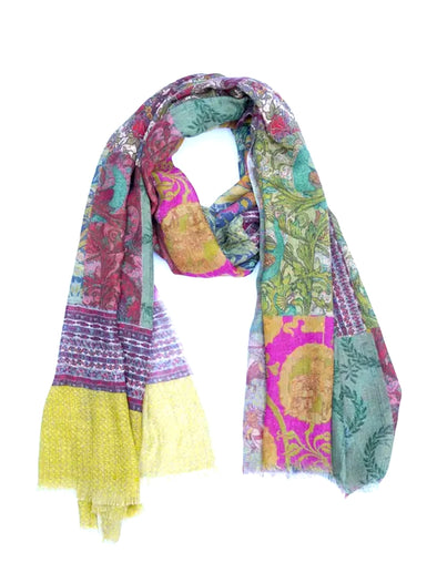 Jaipur Wool Silk Scarf/Wrap in Multi