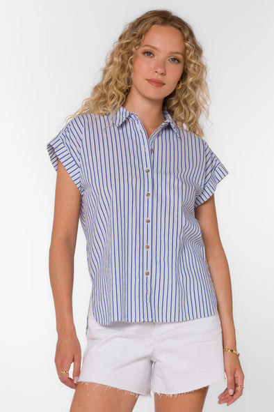 Ilene Striped Top in Blue