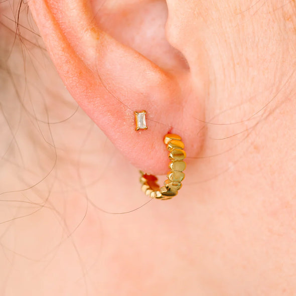 Segmented Huggie Earrings