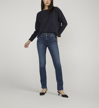 Ruby Mid Rise Straight Leg Jeans in Night Owl