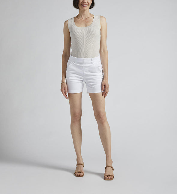 Maddie Mid Rise 5-inch Pull-On Short in White