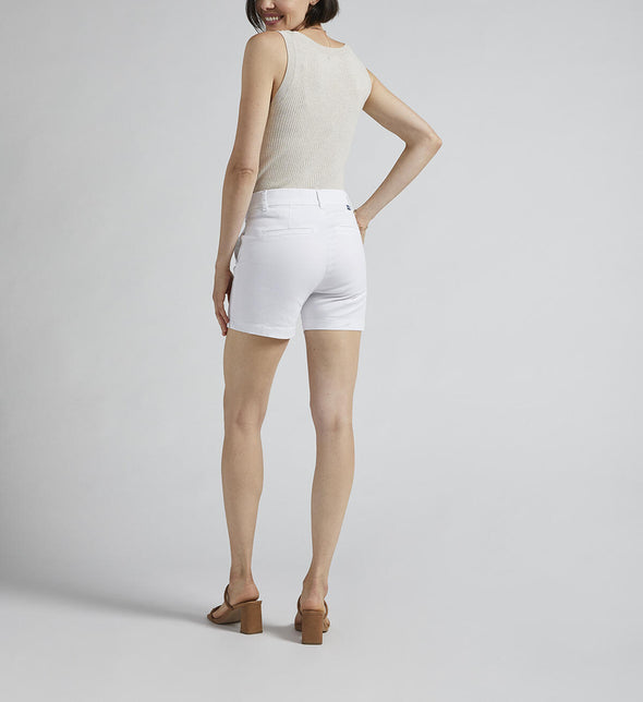 Maddie Mid Rise 5-inch Pull-On Short in White