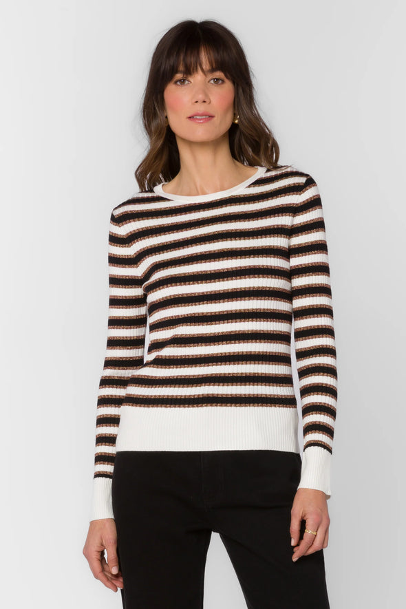 Janiyah Sweater in Cloves Golden Stripe