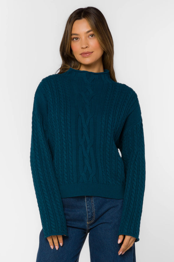 Jennevie Sweater in Dark Teal