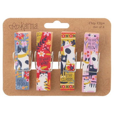 Cat Chip Clips Set of 4