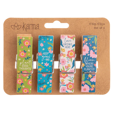 Floral Chip Clips Set of 4