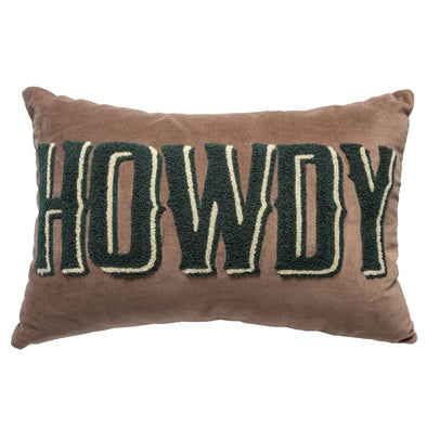 Howdy Velvet Lumbar Pillow