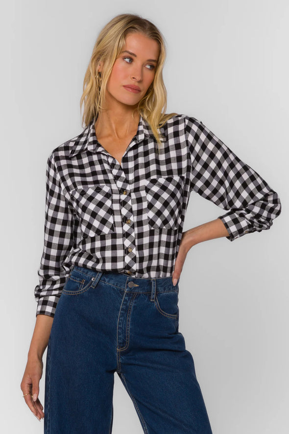 Kacia Gingham Shirt in Black/White