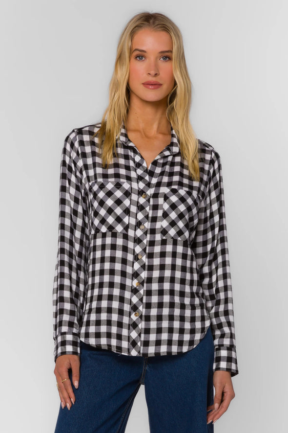 Kacia Gingham Shirt in Black/White