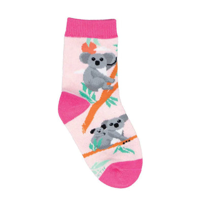 Kid's Cute Koalas Pink Socks 2-4Y