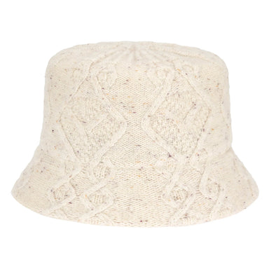 Wool Blend Bucket Hat in Cream