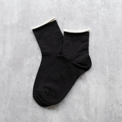 Roll Up Black Socks