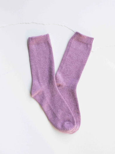 Wool Cashmere Socks in Lilac
