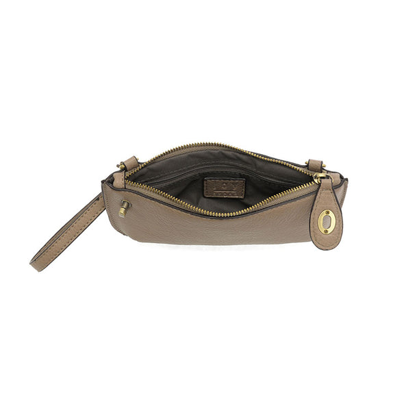 Mini Crossbody Wristlet Clutch in Petunia Purple