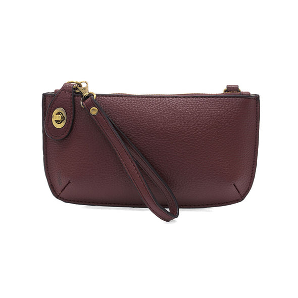 Mini Crossbody Wristlet Clutch in Deep Crimson