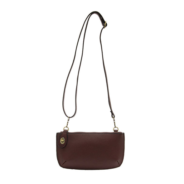 Mini Crossbody Wristlet Clutch in Deep Crimson