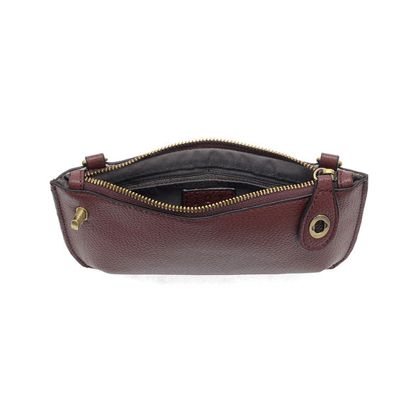 Mini Crossbody Wristlet Clutch in Deep Crimson