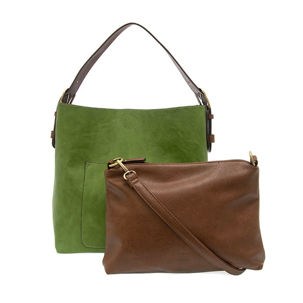 Classic Hobo Handbag in Forever Green/Coffee