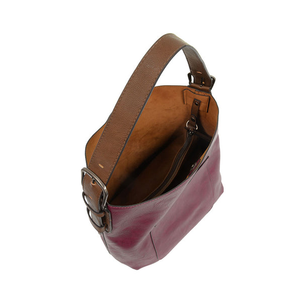 Classic Hobo Handbag in Mulberry/Coffee