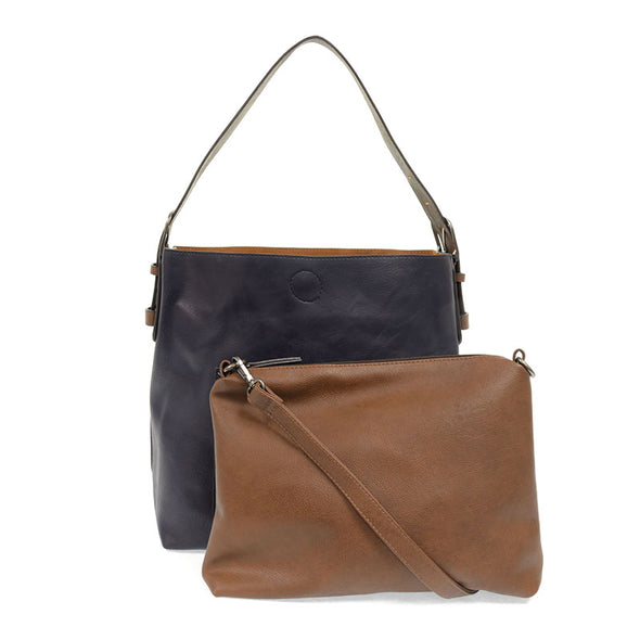 Classic Hobo Handbag in Midnight/Coffee