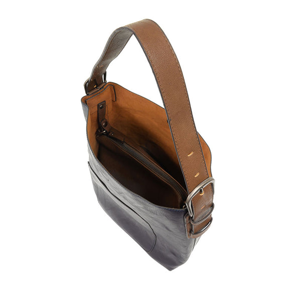 Classic Hobo Handbag in Midnight/Coffee