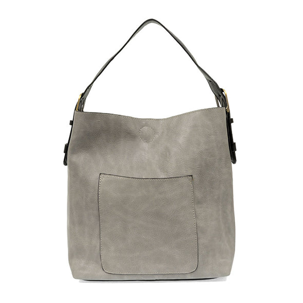 Classic Hobo Handbag in Grey/Black
