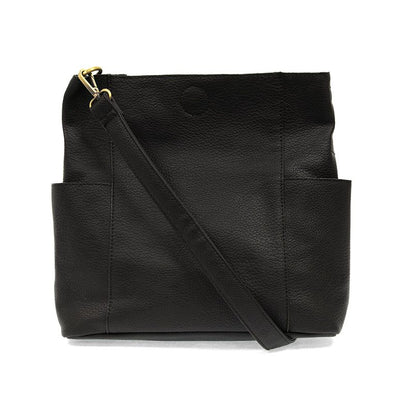 Kayleigh Side Pocket Bucket Bag in Black