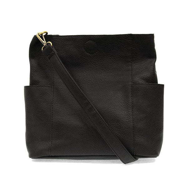 Kayleigh Side Pocket Bucket Bag in Black
