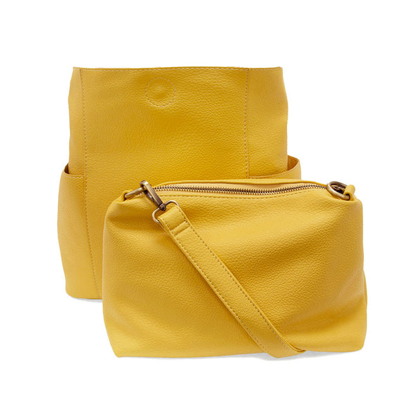 Kayleigh Side Pocket Bucket Bag in Bumblebee Yellow