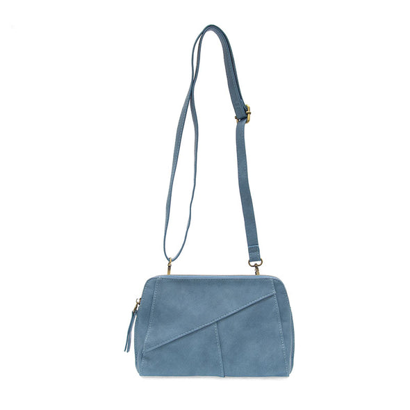 Gigi Crossbody with Woven Wristlet Strap in Bluebird