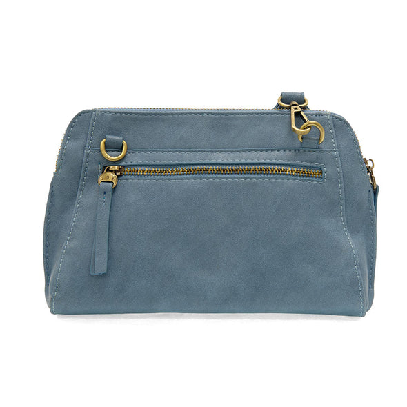 Gigi Crossbody with Woven Wristlet Strap in Bluebird