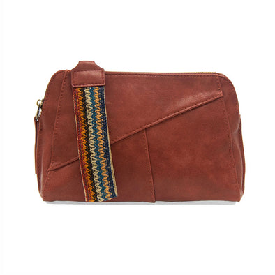Gigi Crossbody with Woven Wristlet Strap in Terracotta