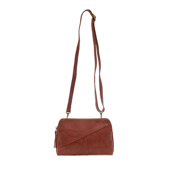 Gigi Crossbody with Woven Wristlet Strap in Terracotta