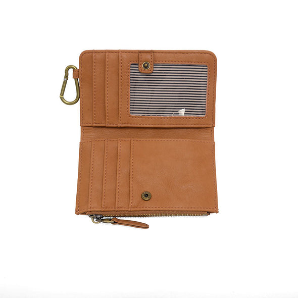 Bobbie Bifold Wallet With Carabiner in Tawny