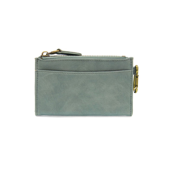 Bobbie Bifold Wallet With Carabiner in Light Denim