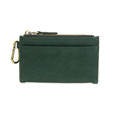 Bobbie Bifold Wallet With Carabiner in Deep Green