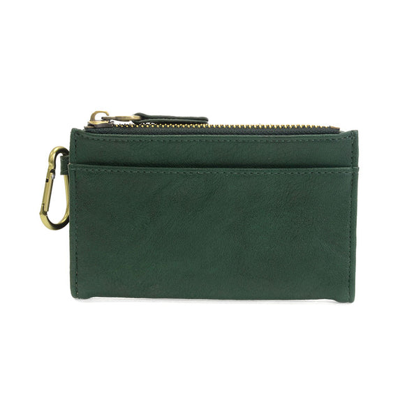 Bobbie Bifold Wallet With Carabiner in Deep Green