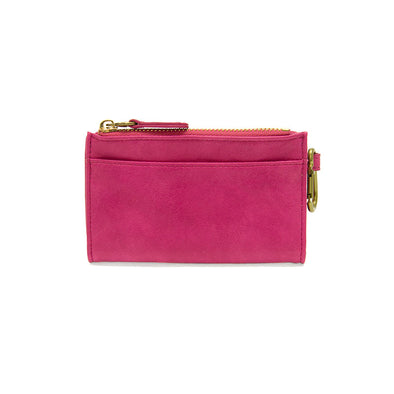 Bobbie Bifold Wallet With Carabiner in Cerise