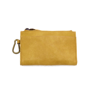 Bobbie Bifold Wallet With Carabiner in Mustard