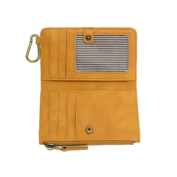 Bobbie Bifold Wallet With Carabiner in Honey
