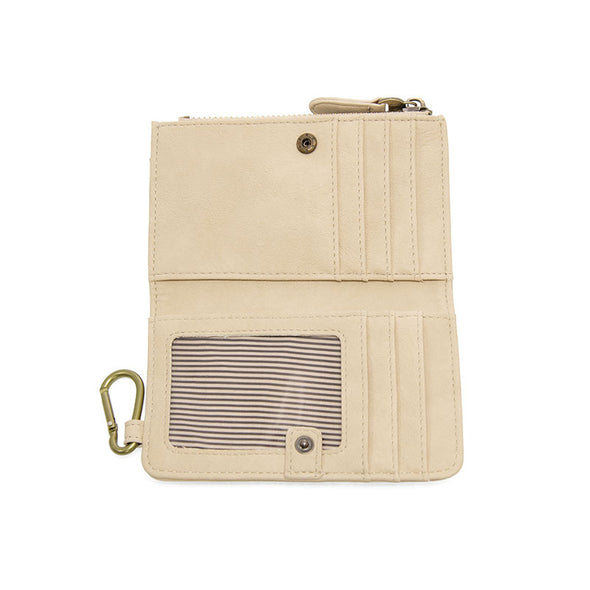 Bobbie Bifold Wallet With Carabiner in Linen