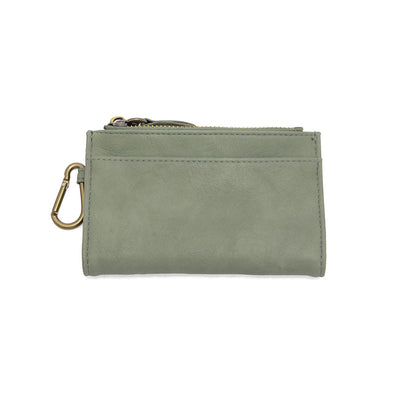 Bobbie Bifold Wallet With Carabiner in Sage